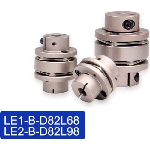 LONGWE Flexible Diaphragm Shaft Coupling D82L98 Hard Anodized Double Disk Couplers for CNC Screw Ball 14mm to 32mm