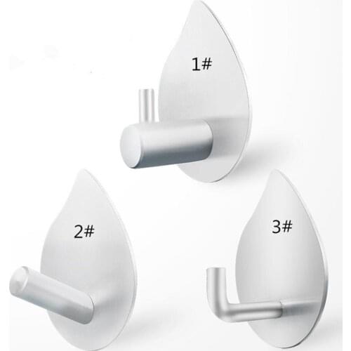 HobbyLane 4Pcs Free Punching Drop Shape Stainless Steel Hanging Hooks for Kitchen Bathroom