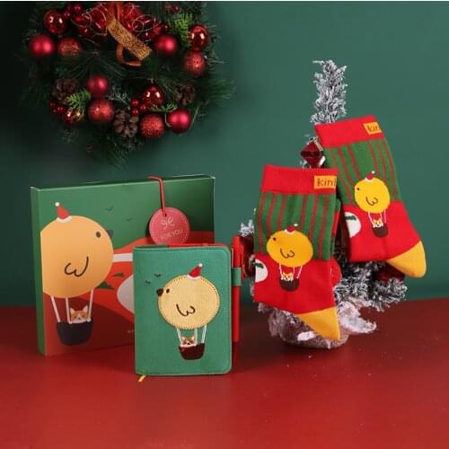 Kinbor Christmas Theme Premium Notebook Set B7 Size Gift Packaging Notebooks School Suppliers Gift Office Tools Stationery