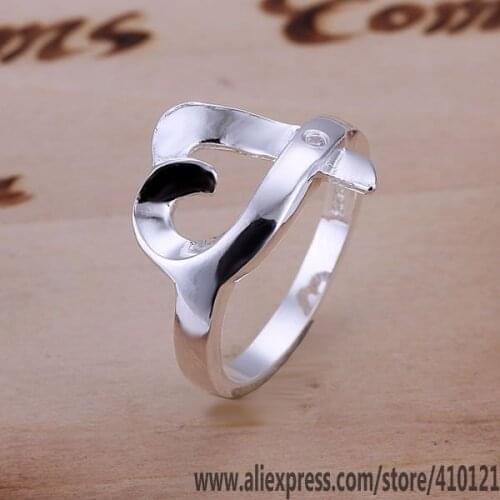 R031 Lucky Charm Silver Color Rings For Women Fashion Jewelry Wholesale Women Accessorie Fashion Inlaid Seatangle Ring /drta