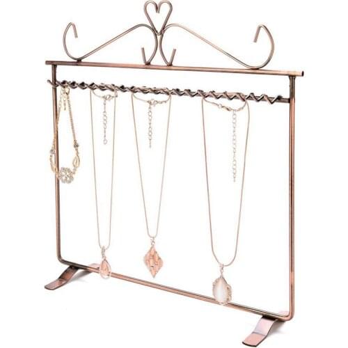 80% Hot Sales!!Vintage Heart Jewelry Hanger Necklace Earring Metal Rack Display Stand Holder