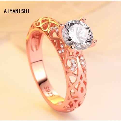 AIYANISHI Fashion Trendy Rings For Women 925 Silver Bridal Wedding Heart Sona Diamond Engagement Ring Bijoux Femme Drop Shipping