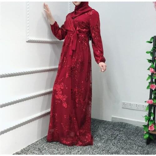 Fashion Muslim Arabic Long Sleeve Kaftan Islamic Robe Abaya Dubai Muslim Malaysia Kaftan Dress Woman Prayer Abaya Cuff Costume