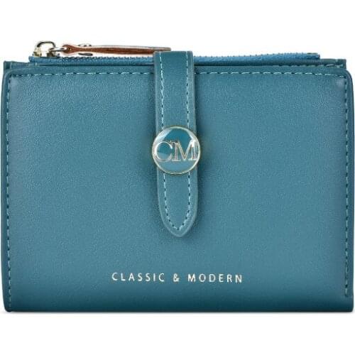 New Ladies' Purse Short and Simple Ultra-thin Two-fold Zipper Multi Card Slots Wallet Female Card Holder Small Girls Clutch Bag