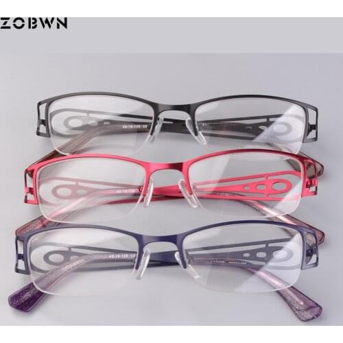Mix wholesale girl women gafa without prescription lens half rim glasses Optical Frame Radiation Protection students Eyeglassess