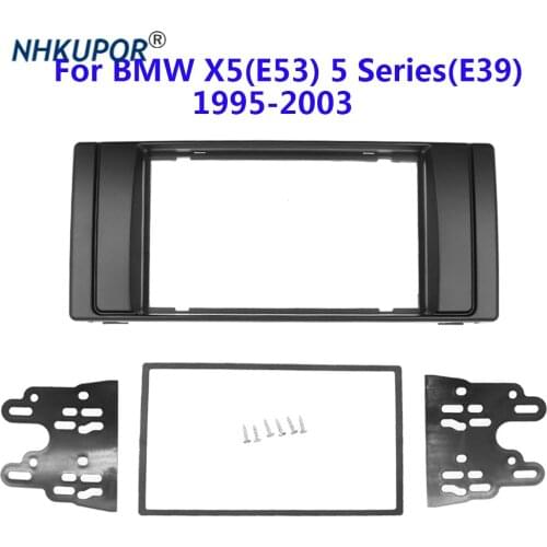 Car Radio Fascia for BMW X5 E53 5 E39 1995-2003 series 5 2 Din Stereo Dashboard Panel Interface Refit Installation Frame Kit