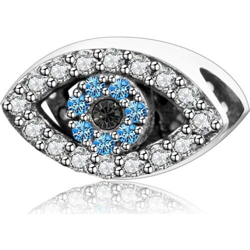 Fit Original Pandora Bead Charm Bracelets & Bangles 925 Sterling Silver Black Crystals Eyes Charms Jewelry 2018 Newest Berloque