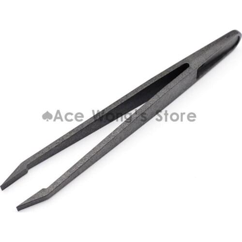 Portable Black Straight Bend Anti-static Plastic Tweezer Heat Resistant Repair Tool 93305