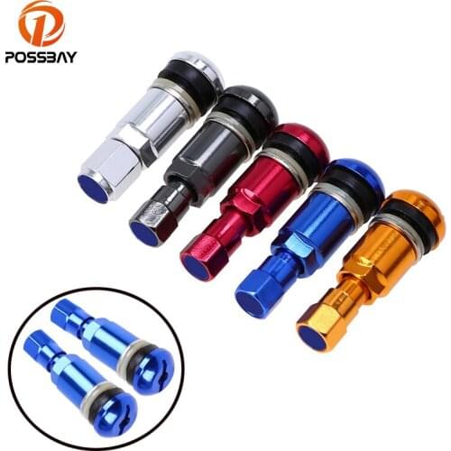 POSSBAY 2PCS Motorcycle Auto Car Wheel Tire Valve Stem Cap Air Cover Universal Accessories Aluminum Scooter Spare Tire Cover