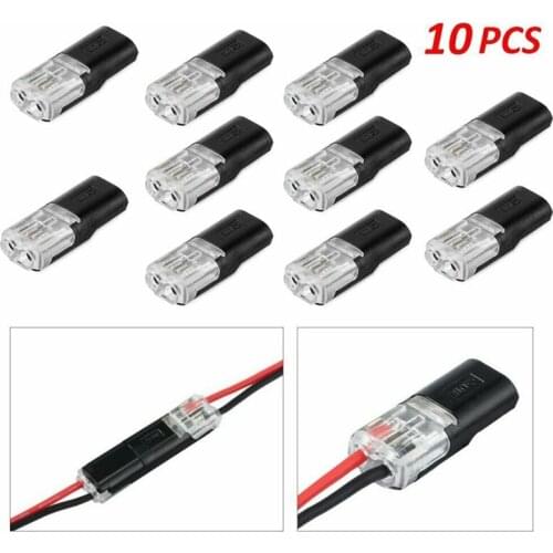 10pcs 2p Spring Connector Wire With No Welding No Screws Quick Connector Cable Clamp Terminal Block 2 Way Easy Fit For Led Strip