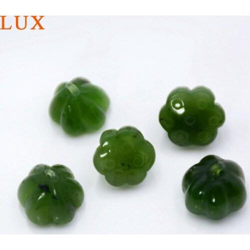 Carved Seedpod of the lotus Nephrite Jades Pendant flower Natural Spinach green jades Pendant heads gem stone bead for making