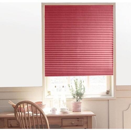 Self-Adhesive Pleated Blinds Half Blackout Windows Curtains for Bathroom Kitchen Balcony Shades Living Room Home Window Curtain
