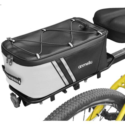 Bike Trunk Bag 7L Bicycle Rear Bag Waterproof PU MTB Bicycle Bag Mountian Bike Rack Bag with Waterproof Rain Cover