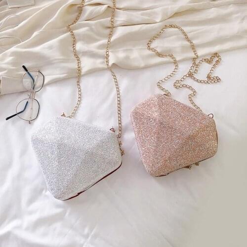Sequins Bags for Women 2020 Diamond Shape Chain Laser Shoulder Bag Cute Crossbody Bag Women Messenger Bags Bolsa Feminina