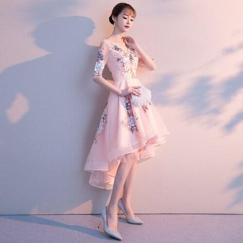 A-line Backless Evening Dress Elegant Embroidery Evening Dresses V-neck Plus Size Formal Gowns Long Half Sleeve Robe De Soiree