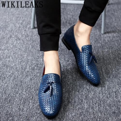 British Shoes Men Formal Loafers Men Office Shoes Coiffeur Leather Shoes Men Classic Black Wedding Dress Sepatu Slip On Pria