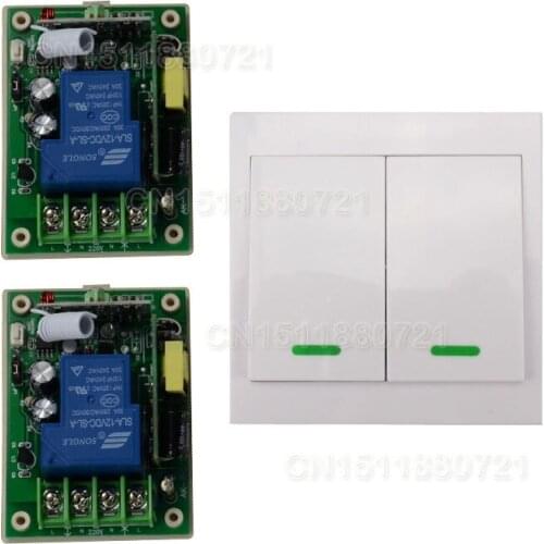 Smart Home AC85vV110V 220V 250V 3000W RF Wireless Remote Control Switch System For Light Lights With 2Button Wall Transmitter