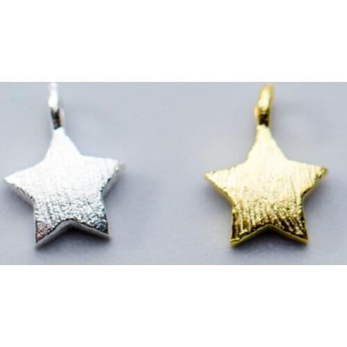 925 Sterling Silver Wire Drawing Craft Dangle Earring Charms Moon Star Fancy Quality Silver Pendants DIY Jewelry Making Findings