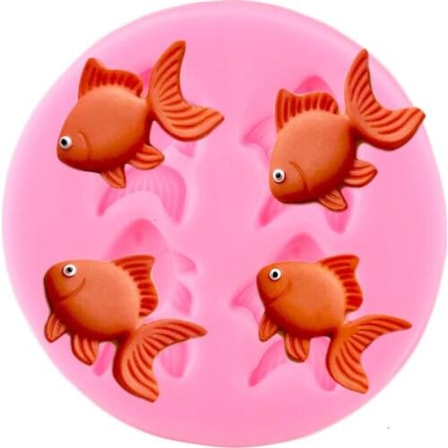 Goldfish Silicone Molds DIY Candy Polymer Clay Mold Sugarcraft Cake Decorating Tools Chocolate Fondant Cupcake Topper Moulds