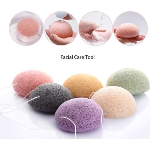 Hemisphere Natural Konjac Sponge Cosmetic Puff Face Cleaning Sponge Facial Cleanser Tools Face Washing Flutter Makeup Tools 1pcs