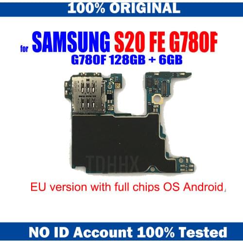 Original Logic Boards Unlocked Motherboard For Samsung Galaxy S20 FE G780F Motherboard Androidn Complete Full Chips Mainboard