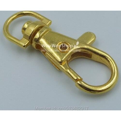 100 PCS 5/16'' 7mm SWIVEL CLIPS SNAP Hook TRIGGER Gold Lanyard Lobster Clasp