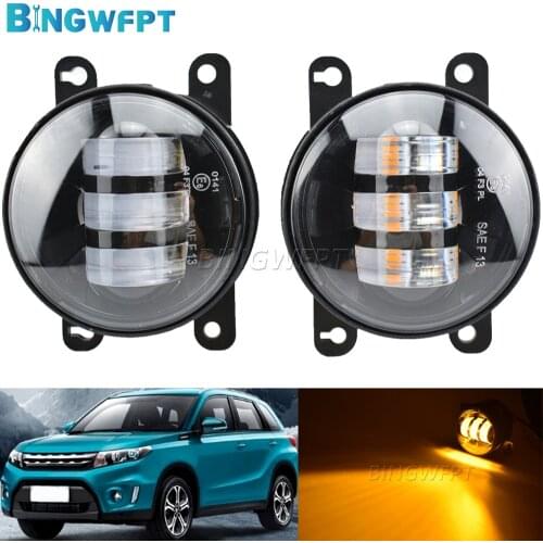 2PCS Daytime Running Light Fog Lights Aluminium For Suzuki Vitara 2015 2016 2017 2018 LED 12V H11 Fog Lamp Assembly