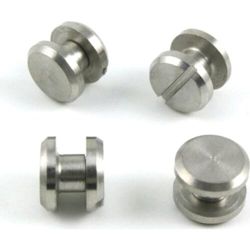 20 Set 8*3mm 304 Stainless Steel Rivet Chicago Screw for Leather Craft Flat Head