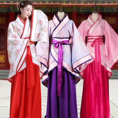 12 Color Chinese Traditional Women Hanfu Dress Chinese Fairy Dress Hanfu Clothing Tang Dynasty Chinese Ancient Costume DL6557
