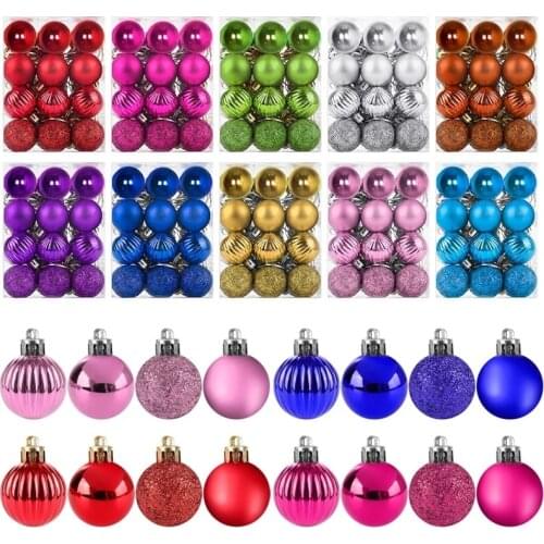 24pcs/box 3cm Christmas Balls Christmas Tree Ornaments Balls Xmas Decorations Hanging Tree Pendants New Year Gift Noel Decor