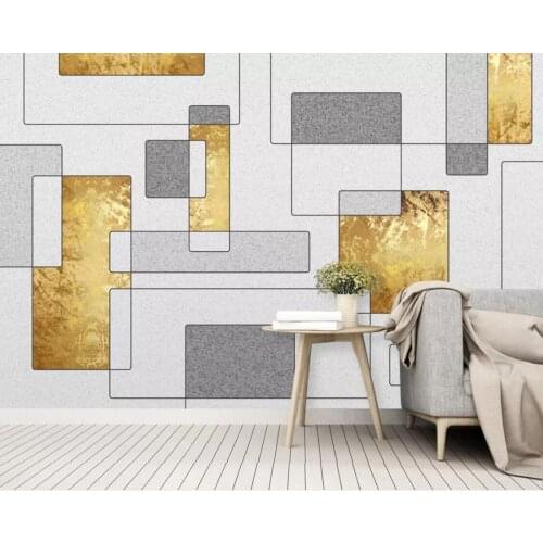 3D Wallpaper Murals Gold Abstract Geometric Canvas Print Picture Wall Paper Roll Contact Paper Customize Photo Wallpaper