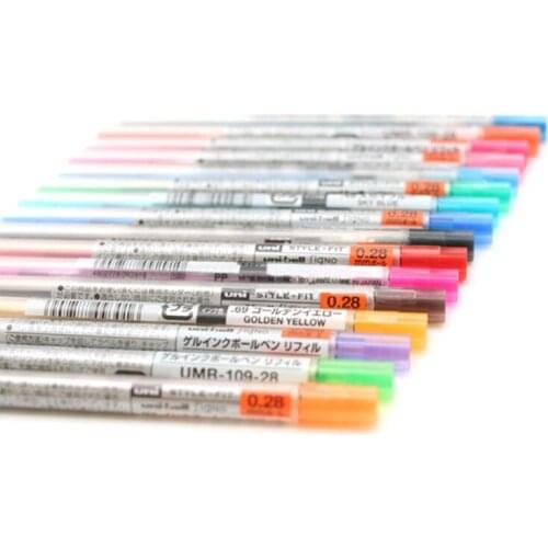 6 Pcs/LotMitsubishi Uni UMR-109-28 Gel Pen Refill 16 Color select Writing Supplies Stationery Office School Supplies