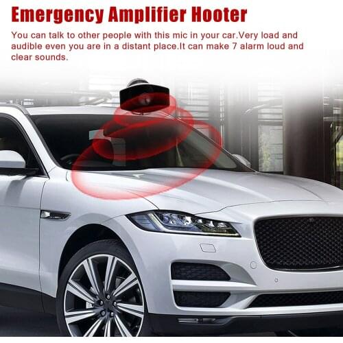 Car Megaphone 5 Tone Alarm Horn 12V 100W 110dB Loud Speaker for Fire Alarm Ambulance Blaring Siren Horn