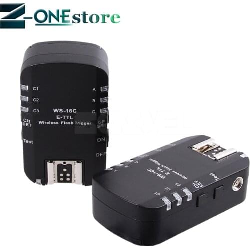WS-16C E-TTL Flash Trigger Wireless Transceiver 2.4GHz 1/8000s High Speed Sync for Canon 5D for YongNuo YN568EX etc