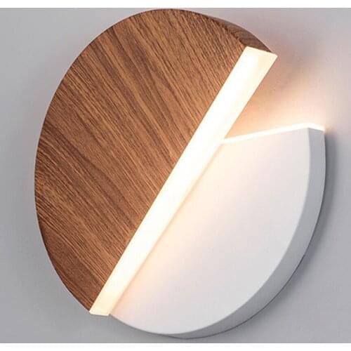 Wood 360 Degree Rotation Adjustable Bedroom Bedside Lights Metal Wall Lamp Modern Minimalism Lighting Loft Aisle Decor Lamp 1247