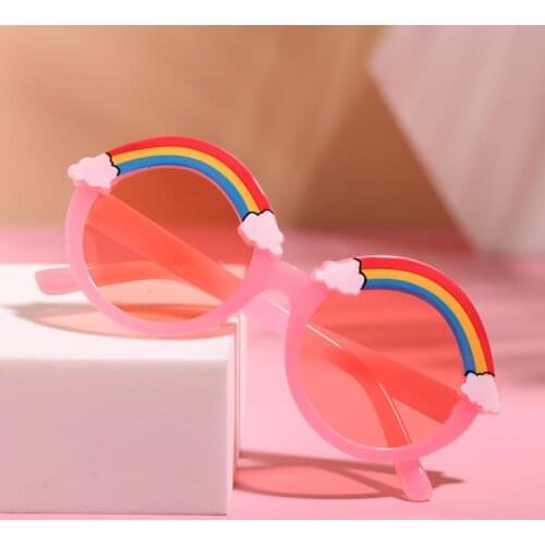 Children Kids Sunglasses Rainbow Pattern Anti-UV Sunglasses Photography Props for Boys and Girls