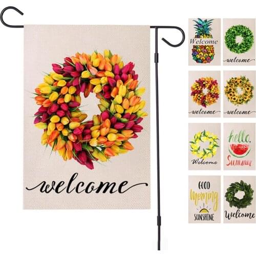 Double-sided Garden Welcome Flag Outdoor Decorative Party Halloween Fesstival Print Hanging Banner