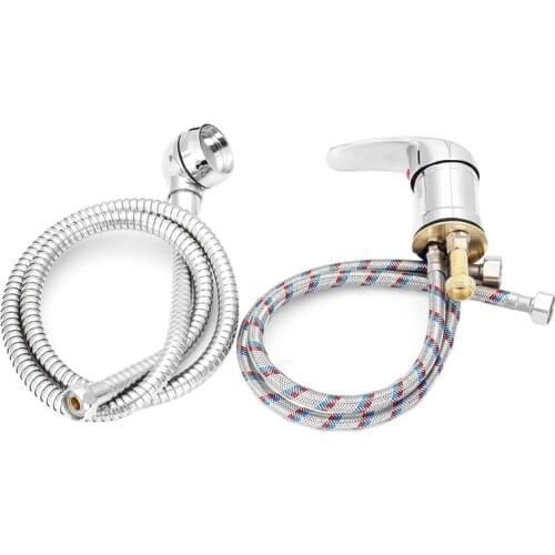 ELEG-Single Wide Tap Bath Sink Shower Head Spray Hose Push on Mixer Hairdresser Pet Household Faucet Extenders