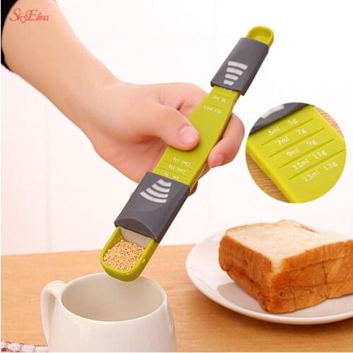 Skyelina measure cup Double End Eight Stalls Adjustable Scale Measuring Spoons Metering Spoon baking tool Kitchen accessories 5z