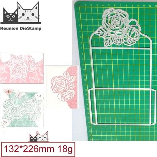 Rose Greeting Card Envelope Metal Cutting Dies Decorative Scrapbooking Steel Craft Die Cut Embossing Paper Cards Stencils