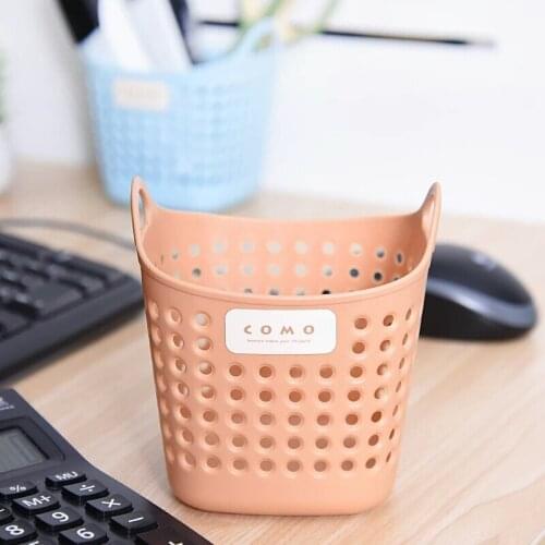 Multifunctional Hollow Flower Pen Pot Makeup Brush Holder Desktop Rubbish Storage Basket Household Storage Table Boxes