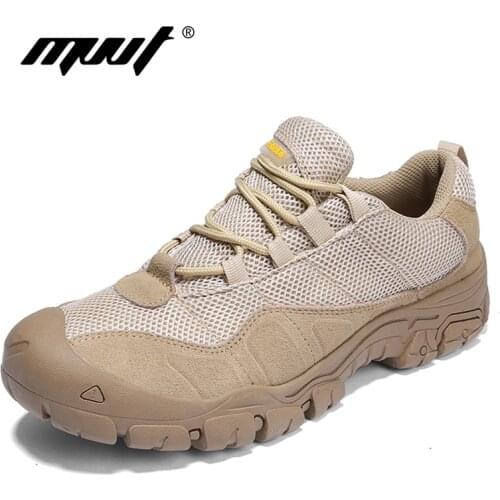Brand Quality Men Outdoor Hiking Shoes Summer Men Breathable Sneakers Mesh Shoes Outdoor Desert Boots Climbing Trekking Shoes