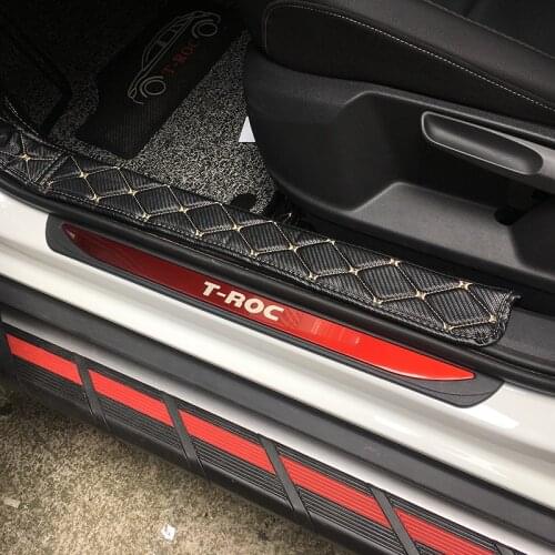 Stainless steel Scuff Plate Door Sill Guard Pedal Cover Trim For 2017 -18 T-ROC TROC T ROC Car Styling Accessories