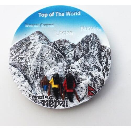 Nepal Everest South Slope Three-dimensional Landscape Tourism Memorial Collection Decorative Crafts Magnetic Fridge Magnet