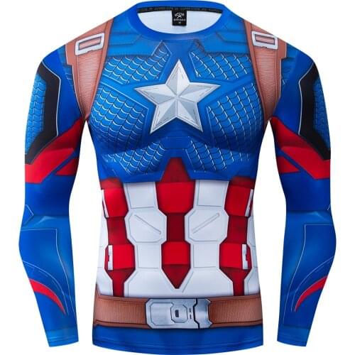 New The Endgame Captain Cosplay Compression 3D Gedruckt Premium T-shirt Finess Gym Quick-Drying Tight Tops
