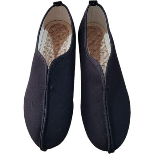 Solid Color Simple Zen Shoes Cloth Shoes Hemp Shoes Breathable Canvas Shoes Old Beijing Casual First-line Mens Taichi Shoes
