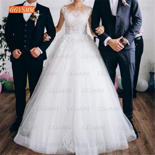 Luxury White Wedding Gown 2021 vestido de noiva Lace Appliqued Tulle fluffy robe de mariage Custom Made princess Bride Dresses