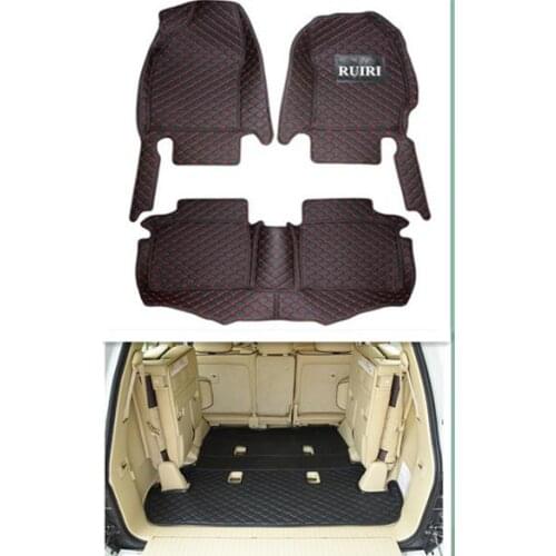 Custom full set car floor mats for Right Hand Drive Toyota Land Cruiser 200 7 seats 2021-2007 waterproof carpets rugs for LC200
