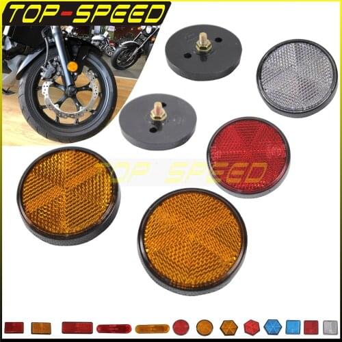 For Harley Cafe Racer Triumph Chopper Safety Reflectors 2pcs Round Warning Reflective Plate Tape Sticker Car Truck Dirt Bike