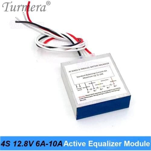 Turmera 4S 12.8V 6A 10A Active Equalizer Module for 3.2V 280Ah 310Ah Lifepo4 Battery and 3.7V 18650 Lithium Batteries Pack Use